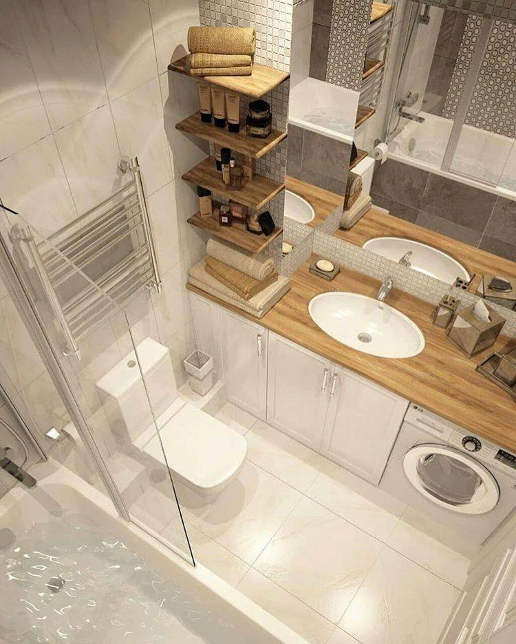 30 интерьеров ванных комнат, совмещенных с туалетом