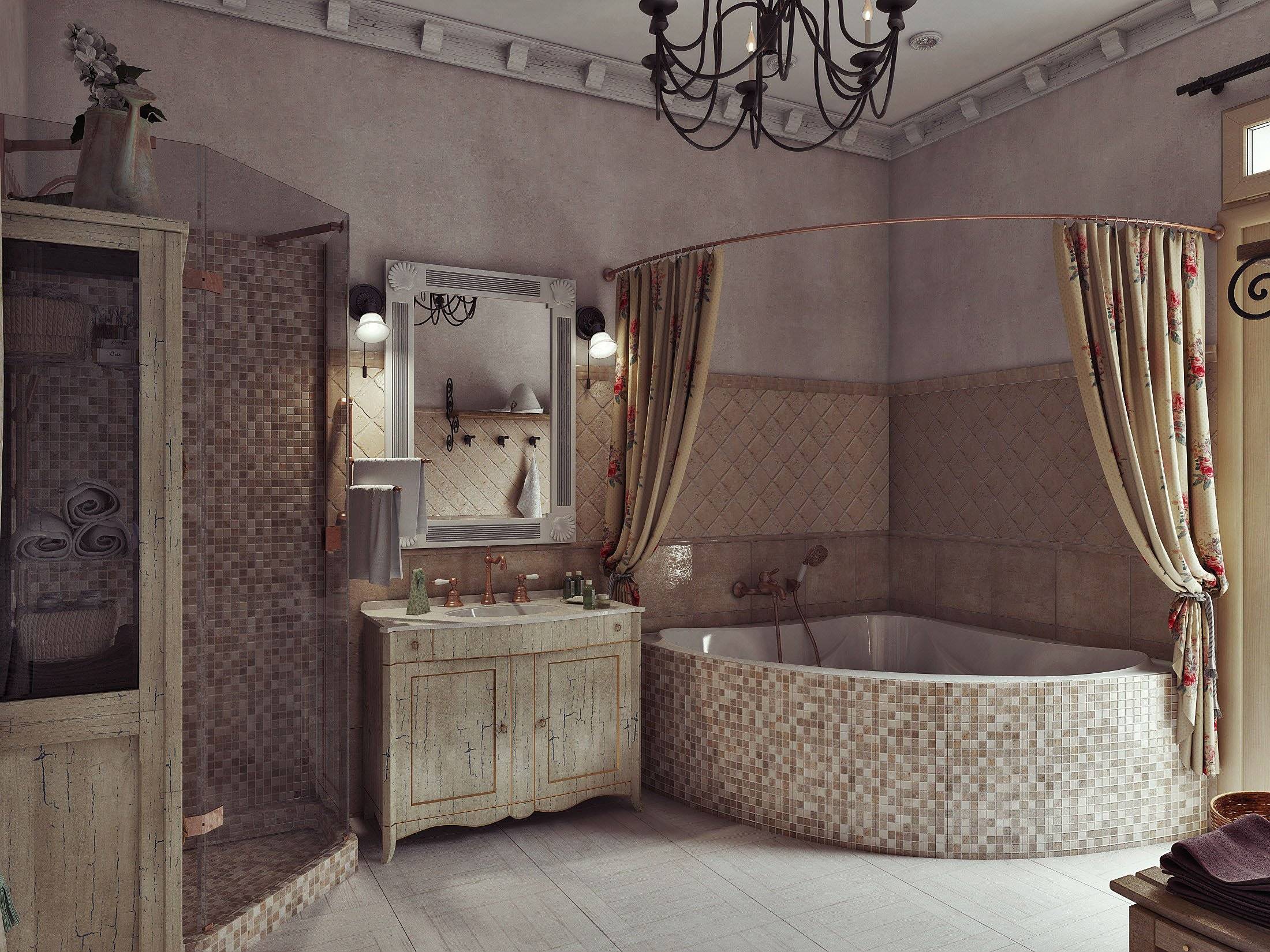 Ванная в стиле прованс - 21 фото уютных интерьеров