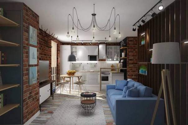 Дизайн в стиле лофт: 170+ (фото) гостиной/кухни/спальни/прихожей