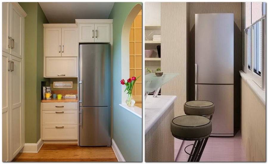 Интересные варианты установки холодильника в интерьере коридора