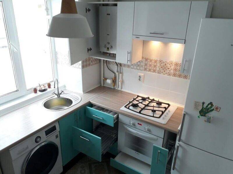 Дизайн малогабаритной кухни в хрущевке + 190 фото