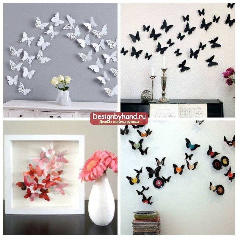 Бабочки на стену (трафареты и шаблоны): как сделать своими руками из бумаги, ткани, пластика (+60 фото)
