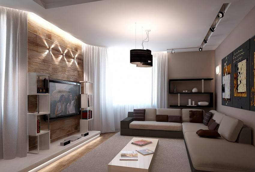 Интерьер гостиной 18 метров в современном стиле: примеры планировки, фото лучших идей интерьера