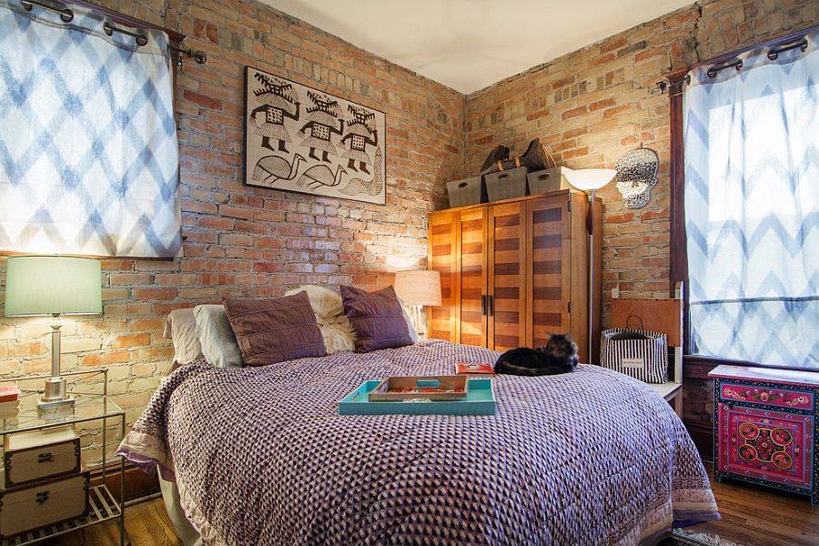 Кирпичная спальня: примеры дизайна и красивой отделки стен (100 фото оригинальных идей и сочетаний)