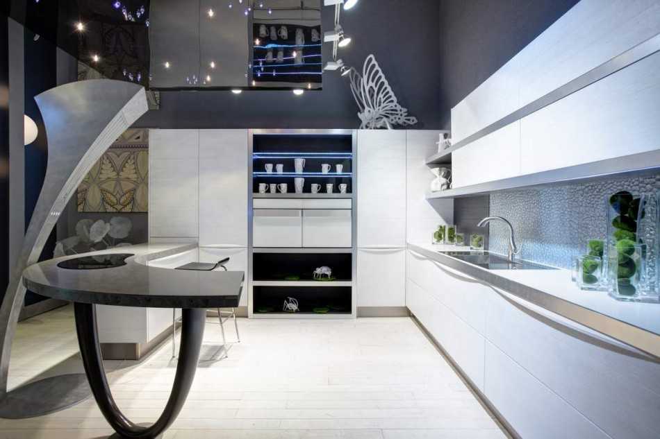 Кухня гостиная в стиле «хай-тек» (25 фото): особенности дизайна интерьера