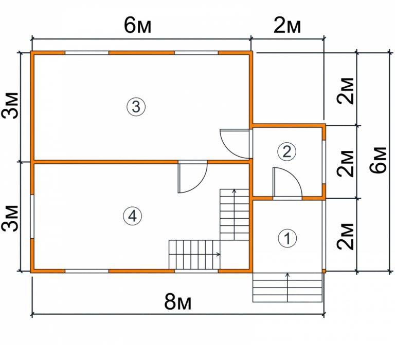 Тонкости при планировке и проектировании дома 6 на 8 с мансардой: выбор материала, примеры типовых проектов