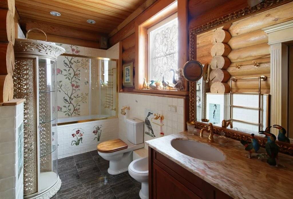 Санузел на даче в деревянном доме под ключ: схемы, гидроизоляция, отделка туалета